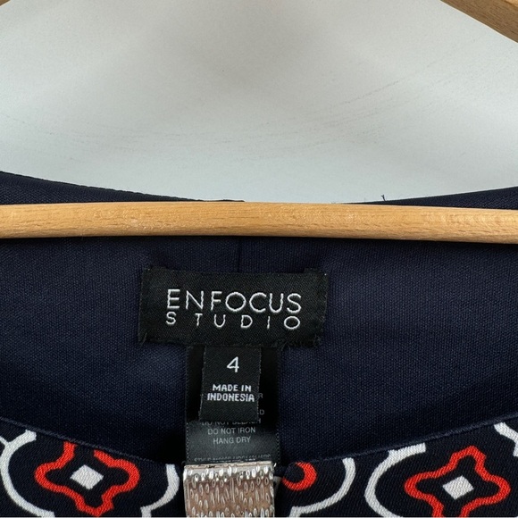 Enfocused Studio Patterned Knee-Length Dress Size 4 - Picture 4 of 8